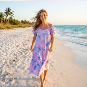 Lilly Pulitzer Zemini Maxi Dress Cover-Up Medium
